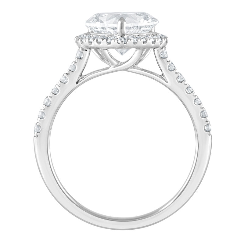 Heart Shape Lab Grown Diamond 2 1/2ctw. Halo Engagement Ring in 14k White Gold image number null